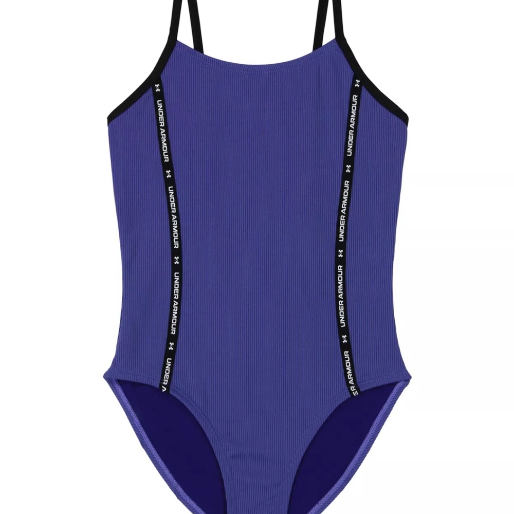 Under Armour Kids' purple Ribbed One Piece Swimsuit